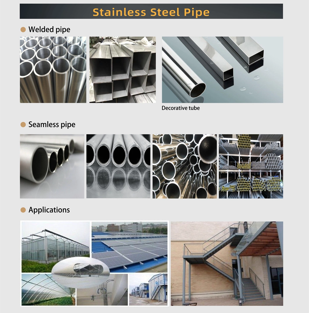 301 304 Welded Seamless Stainless Steel Pipe, 201 316 Duplex Square and Round Stainless Steel Pipe for Derocation